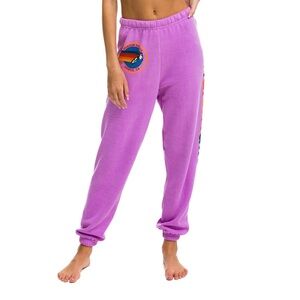 - NWT Aviator Nation Sweatpants Logo Women’s Sweatpants neon purple Small.